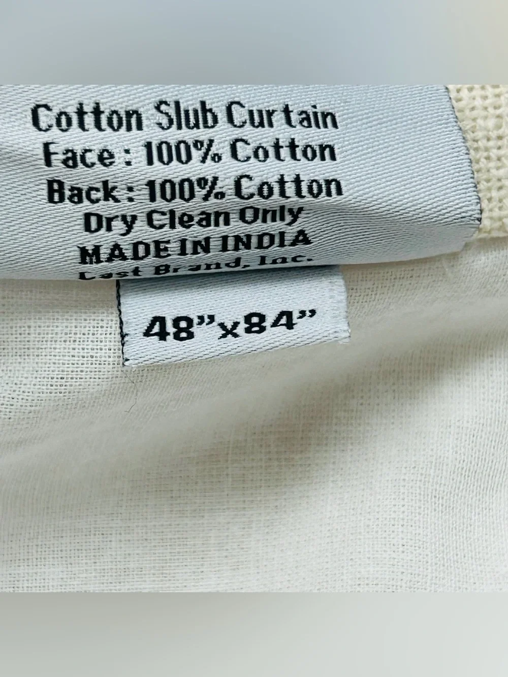 QUINCE Set Of 2 48x84 Cotton Slub Curtains Natural 9265